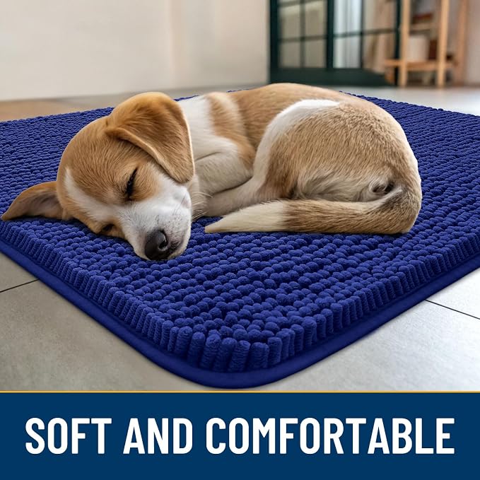 Smiry Dog Door Mat for Muddy Paws 36x24, Absorbent Dirt Trapper, Non-Slip - Image 2