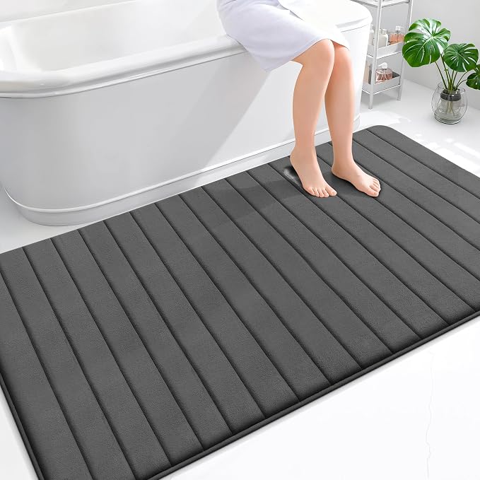 OLANLY Memory Foam Bath Mat 70x46, Super Soft Absorbent Bathroom Rugs, Quick Dry by OLANLY