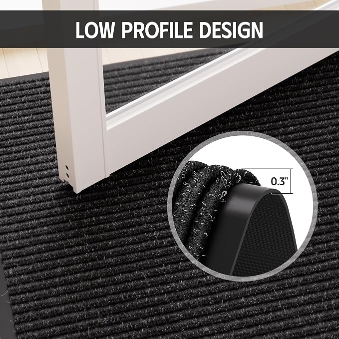 Front Door Mat 4' x 6', Low Profile Welcome Mat, Non-Slip Door Mat Outside - Image 6