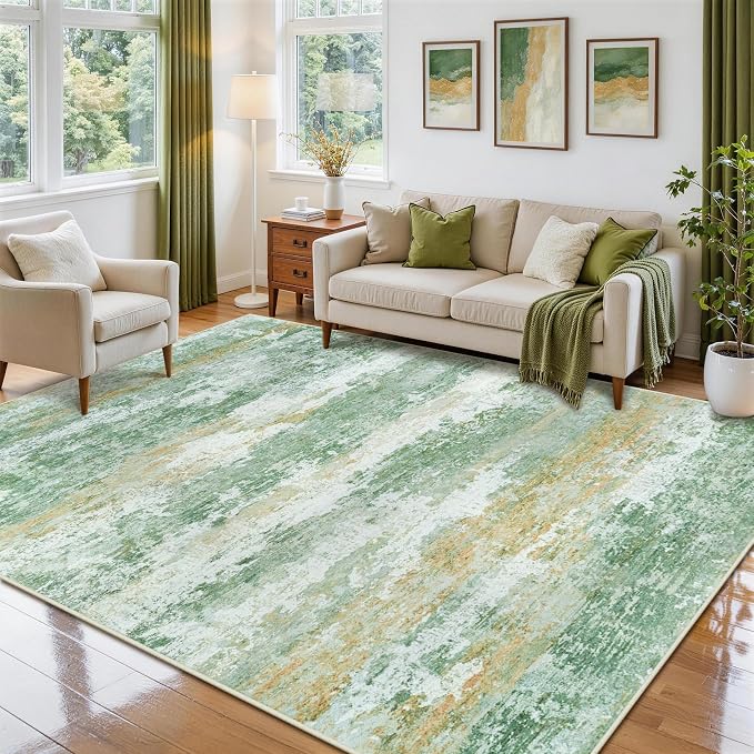 6x9 Area Rugs for Living Room Rug Washable: Abstract Rug for Dining Room - Image 3