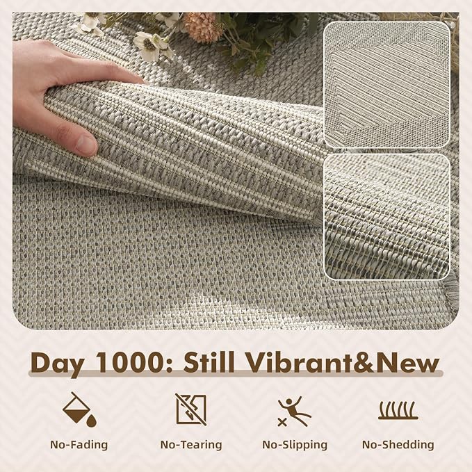 MontVoo-Outdoor Rug Carpet Patio Rug 6x9 Polypropylene Indoor Outdoor Rugs - Image 2