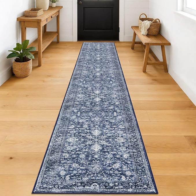 KILOCOCO Runner for Hallway 2x12 Runner Rug Printed Vintage Floral Washable Rug by Kilococo