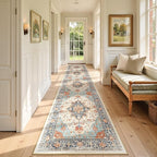 RELEANY Area Rugs Runner 2'6"x14' Washable Non-Slip, Floral Vintage Distress by RELEANY
