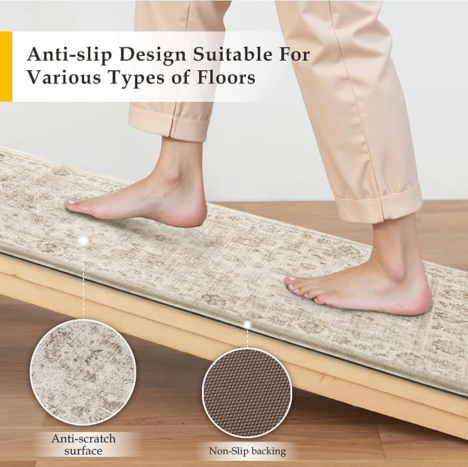 Anti Fatigue Kitchen Mats 2PCS Beige Neutral Mats - Image 5