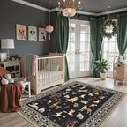 Black Living Room Rugs, Dogs Area Rugs 5x7 by WelcometoBabovid