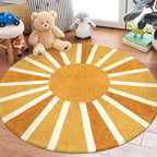 Lahome Boho Round Rugs - 4Ft Washable Non-Slip Small Round Area Rug Throw Soft - Image 3
