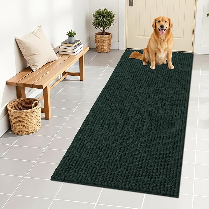 OLANLY Dog Door Mat for Muddy Paws 59x24, Ultra Absorbent Chenille Mud Doormat by OLANLY