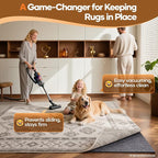 Veken Non Slip Cushioned Rug Pad Gripper 7x10 Ft, Felt and Silicone Backing - Image 2