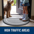 OLANLY Half Circle Door Mat Indoor Outdoor Entrance Welcome, Waterproof - Image 6