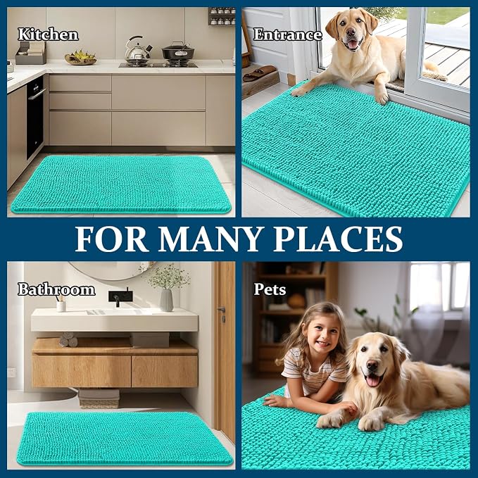 OLANLY Dog Door Mat for Muddy Paws 70x35, Absorbs Moisture and Dirt, Absorbent - Image 8