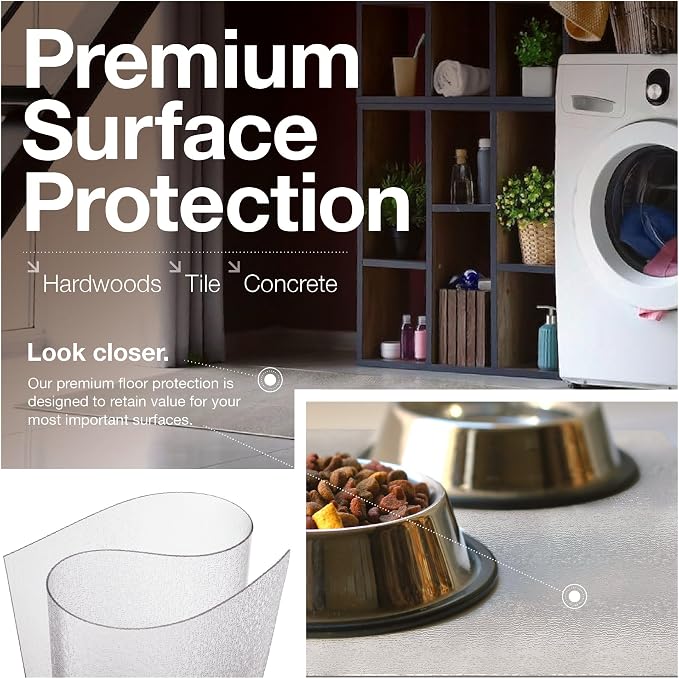 Clear Hard Floor Runner, USA Made, 44 Inch Round, 2mm Thick Clear Vinyl - Image 4