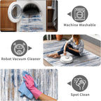 2'6''x10' Washable Runner Rugs for Hallway: Easy-to-Clean Abstract Runners for - Image 3