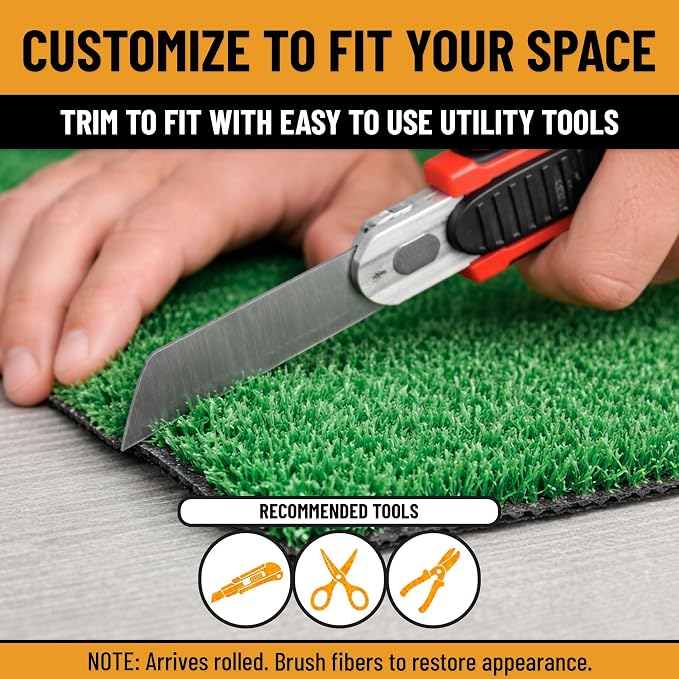 Ottomanson Artificial Grass Runner Lite 31" x 7', Fake Grass - Image 8