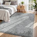 6x9 Area Rug for Living Room:Ultra Soft Fluffy Shag Light Grey Rugs, Large - Image 2