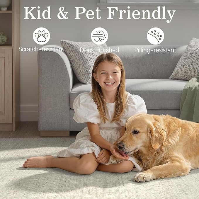 DCX 6x9 Beige Rug, Kid & Pet Friendly - Image 6
