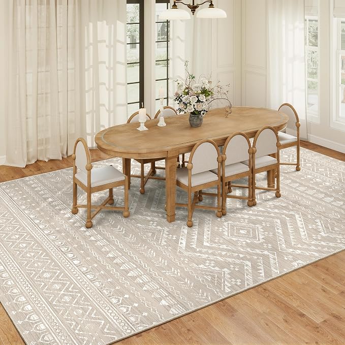Miukiki 8x10 Area Rug for Living Room Moroccan Washable Rugs Non Slip Indoor - Image 9