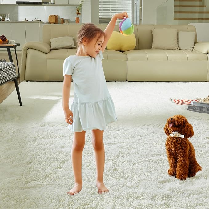 Ultra Soft Rug for Living Room, 8X10 Fluffy Shag Area Rug for Bedroom, Modern - Image 8