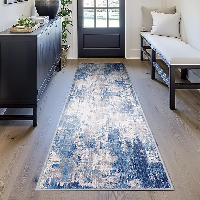 RELEANY Washable Area Rugs 2'x6' Non-Slip Modern Abstract Soft - Image 5