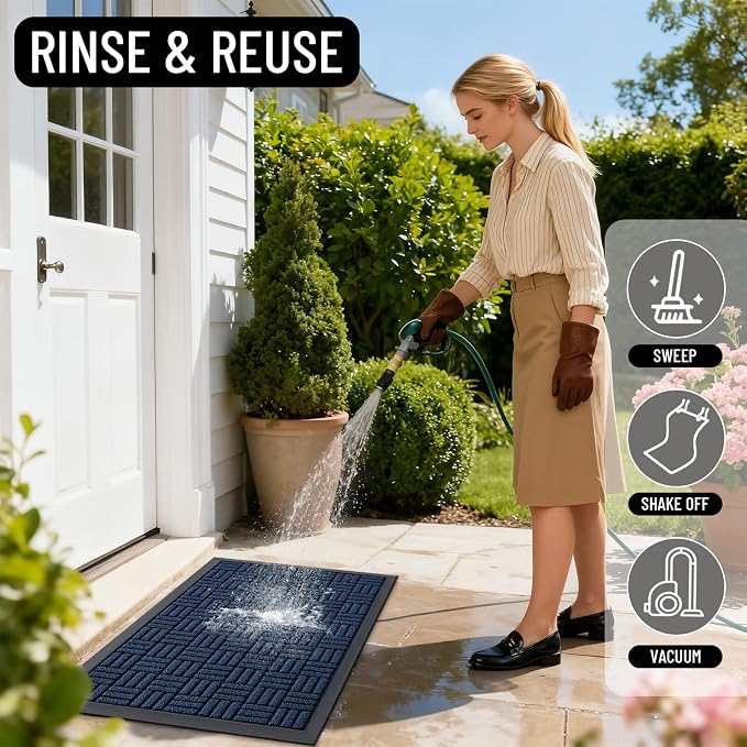 OLANLY Front Door Mat Outside Entrance 71x47, Heavy Duty Sturdy Natural Rubber - Image 8