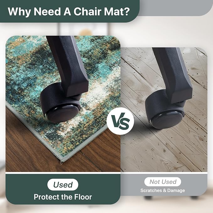 48"x72" Office Chair Mat for Hardwood Tile Floor, Under Desk Carpet Protector - Image 4