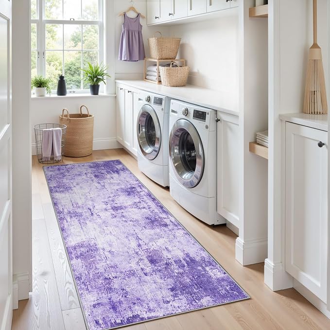RELEANY Washable Area Rugs 2'x10' Non-Slip Modern Abstract Soft - Image 3