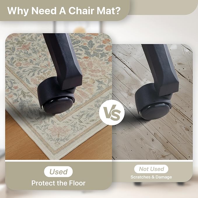 48"x72" Office Chair Mat for Hardwood Tile Floor, Under Desk Carpet Protector - Image 4