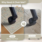 48"x72" Office Chair Mat for Hardwood Tile Floor, Under Desk Carpet Protector - Image 4
