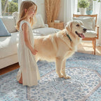 DCX Machine Washable Blue and Beige 2x6 Runner Rug, Non Slip Stain Resistant - Image 3