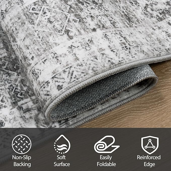 10x14 Area Rugs for Living Room Rug Washable: Abstract Large Rug Indoor Modern - Image 4
