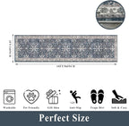 Washable Hallway Runner Rug 2x10: Non Slip Vintage Boho Carpet - Image 2