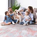 Pink Rug Carpet 5x7 Area Rugs for Bedroom Girls: Washable Modern Rug for Living - Image 8