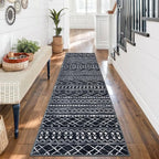 KUTA Moroccan Washable Kitchen Rug, 2x7 Non-Slip Vintage Black Boho Hallway - Image 3