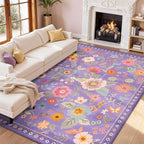 RELEANY Floral 8x10 Area Rugs Washable Print Boho Cute Carpet Non Slip Flower - Image 9
