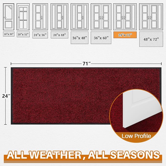Mibao Front Door Mat Indoor Entrance, Dirt Trapper Welcome Mat - Image 2