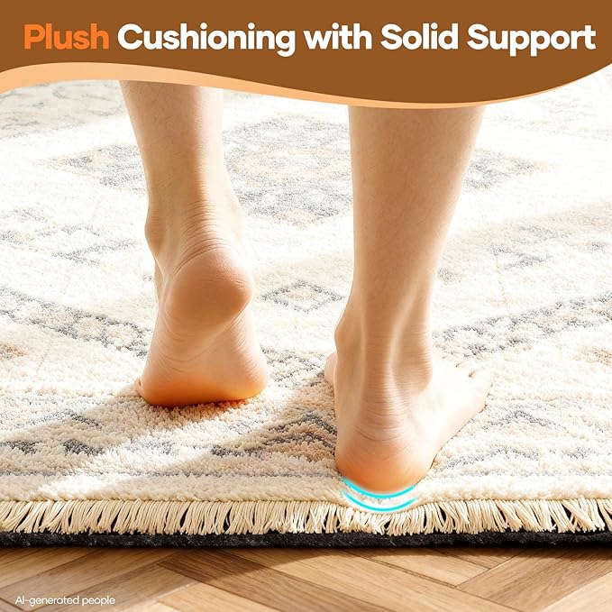 Veken Non Slip Cushioned Rug Pad Gripper 2 x 4 Ft, Felt and Silicone Backing - Image 6
