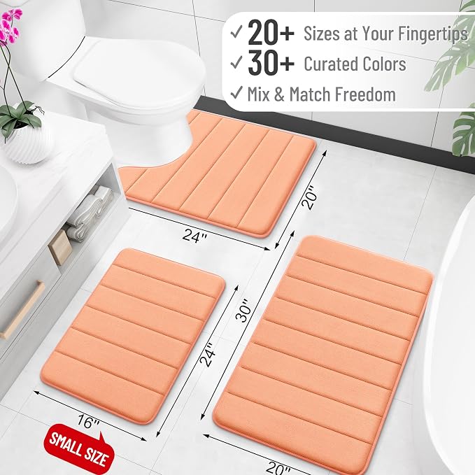 OLANLY Memory Foam Long Bathroom Rugs Runner 59x24, Super Soft Absorbent Bath - Image 2