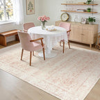 Pink Nursery Rug for Baby Girl 5 x 7 Neutral Blush Pink Boho Cute Floral - Image 5