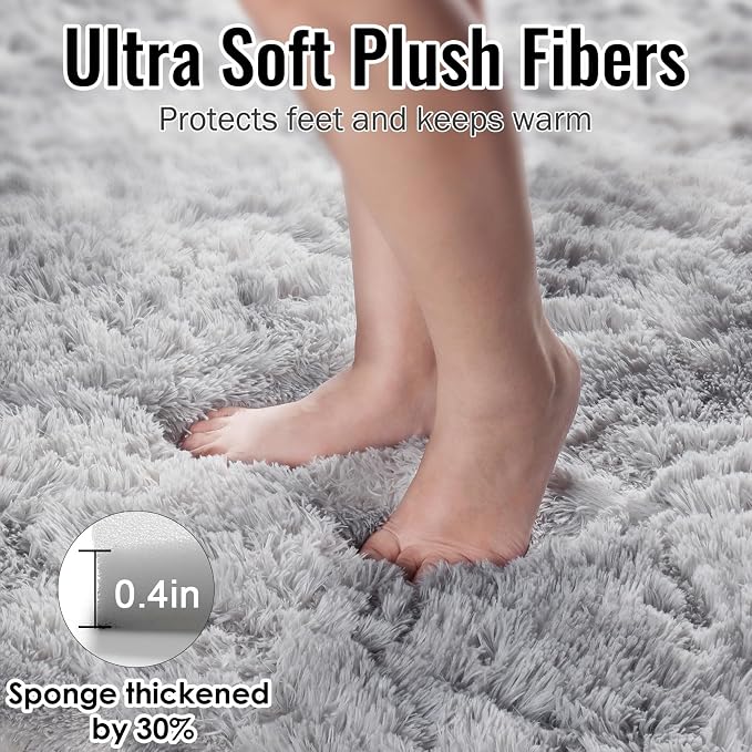 PAGISOFE Abstract Shaggy Machine Washable Area Rug 4' x 6' Plush Soft Fluffy - Image 6