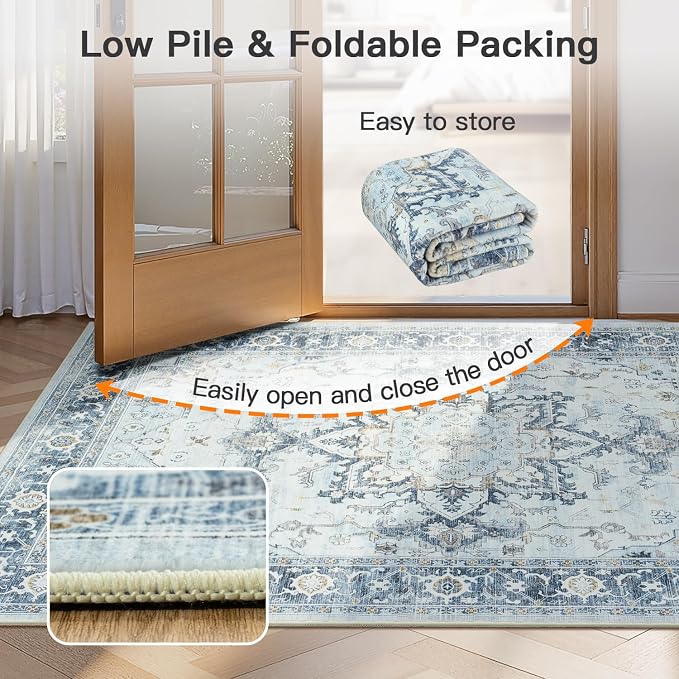 Lofus 8x10 Area Rugs for Living Room, Machine Washable Non-Slip Area Rug - Image 8