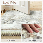 2x6 Hallway Runner Rug Non-Slip Washable, Abstract Soft Kitchen Runner Rugs - Image 3