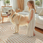 DCX Beige 2x3 Entryway Rug, Machine Washable, Soft Midcentury Modern Non Slip - Image 3
