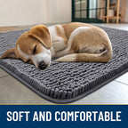 Smiry Dog Door Mat for Muddy Paws 70x32, Absorbent Dirt Trapper, Non-Slip - Image 2