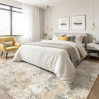 6x9 Area Rugs Living Room: Large Washable Abstract Modern Soft Rug Stain - Image 4