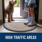 OLANLY Half Circle Door Mat Indoor Outdoor Entrance Welcome, Waterproof - Image 6