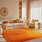 Ophanie Orange Fall Rugs for Bedroom Living Room, Fluffy Fuzzy Furry Carpet - Image 3