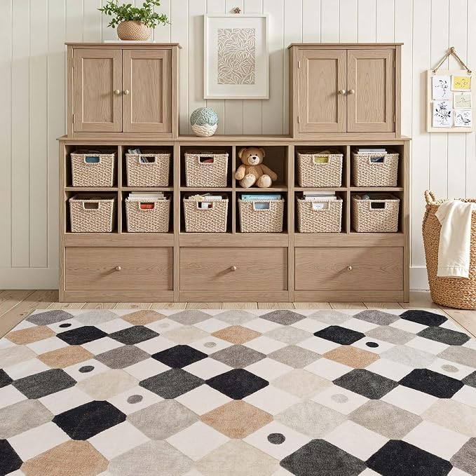 jinchan Macy 5x7 Area Rug for Kids Room Black and White Modern Colorful Nursery - Image 5
