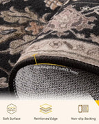 RELEANY Area Rugs Runner 2'6"x8' Washable Non-Slip, Floral Vintage Distress - Image 2