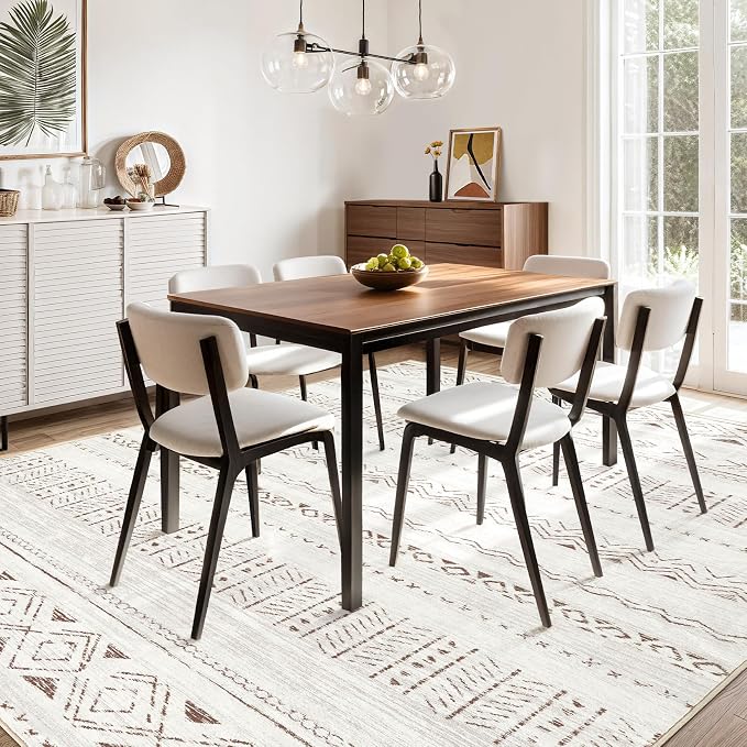 cotiled 10x10 Area Rugs Living Room Rug: Washable Boho Rugs - Image 5