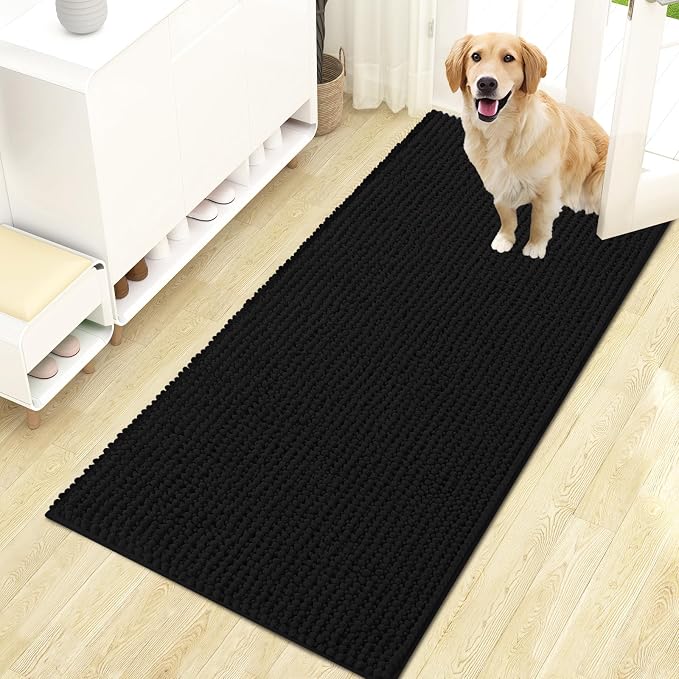 OLANLY Dog Door Mat for Muddy Paws 47x24, Ultra Absorbent Chenille Mud Doormat by OLANLY