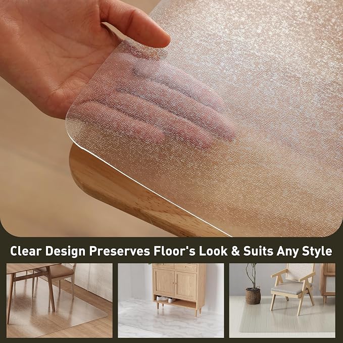 Clear Plastic Floor Mat for Under Dining Table, Anti-Spill Hard Floor Protector - Image 5